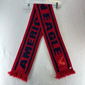 American Eagle Outfitters Scarf Adult OS Rectangle Sweater Knit Fringed Red